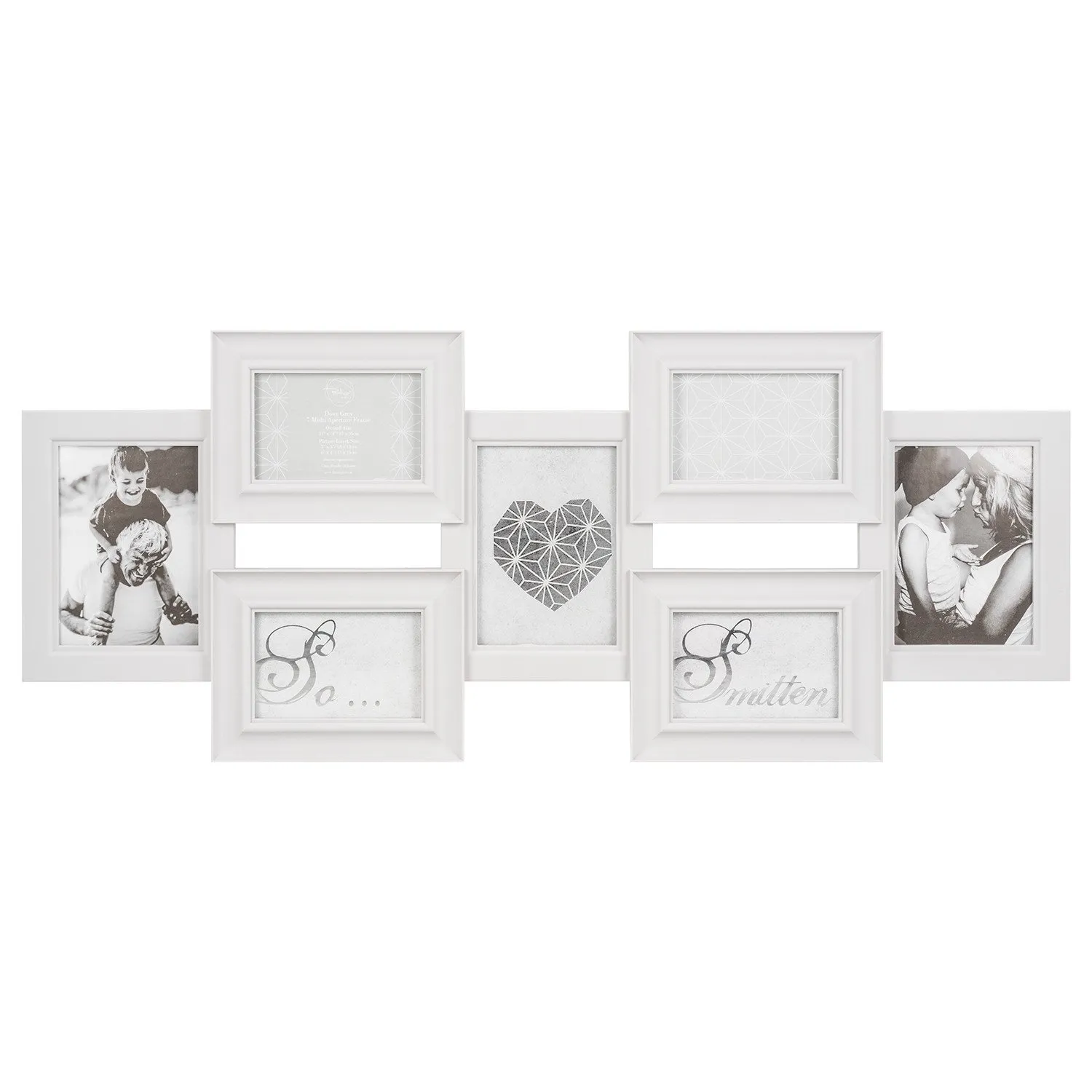Dove Grey 7 Aperture Collage Photo Frame - Grey image
