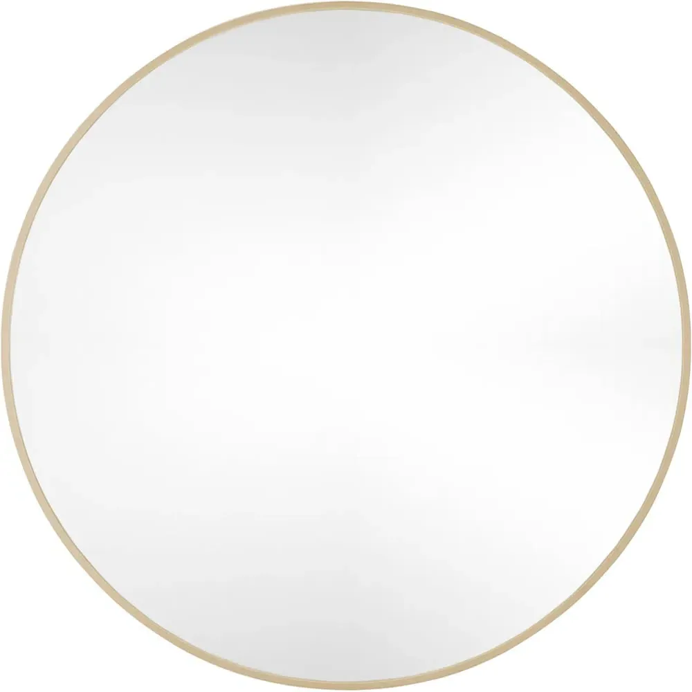 Evelyn Round Wall Mirror 60cm - Gold, Metal image