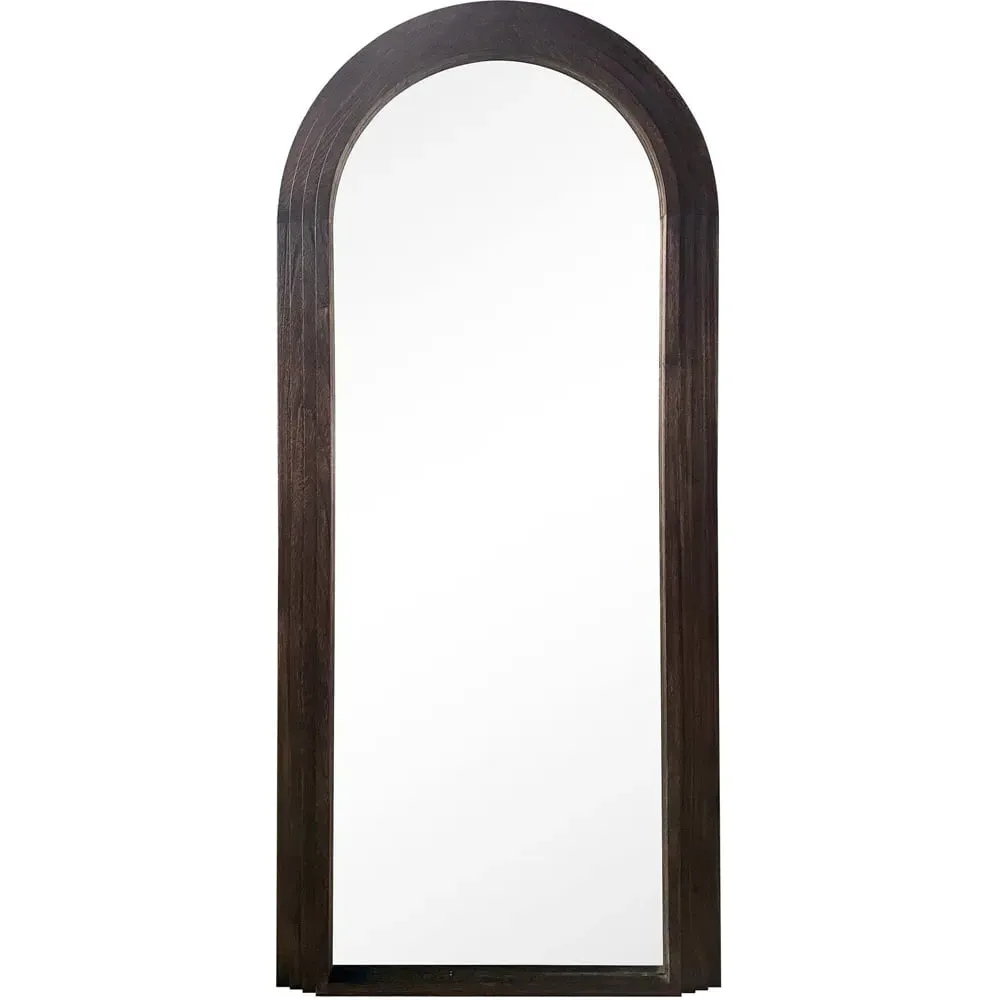 Evie Ridged Arch Lean Mirror - Brown