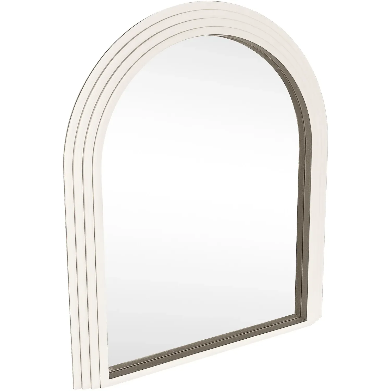 Evie Ridged Arch Lean Mirror - Cream