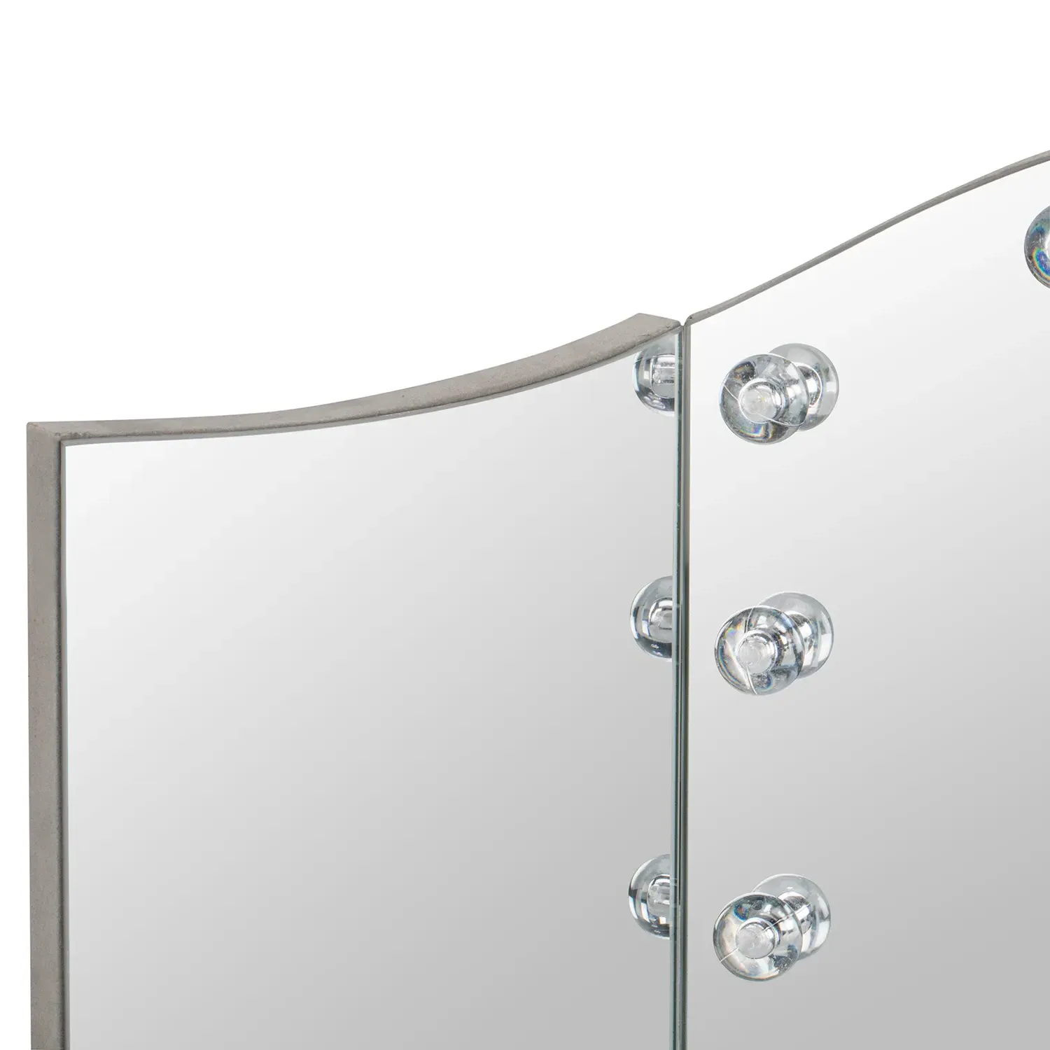 Glam Glass LED Dressing Table Mirror - Silver