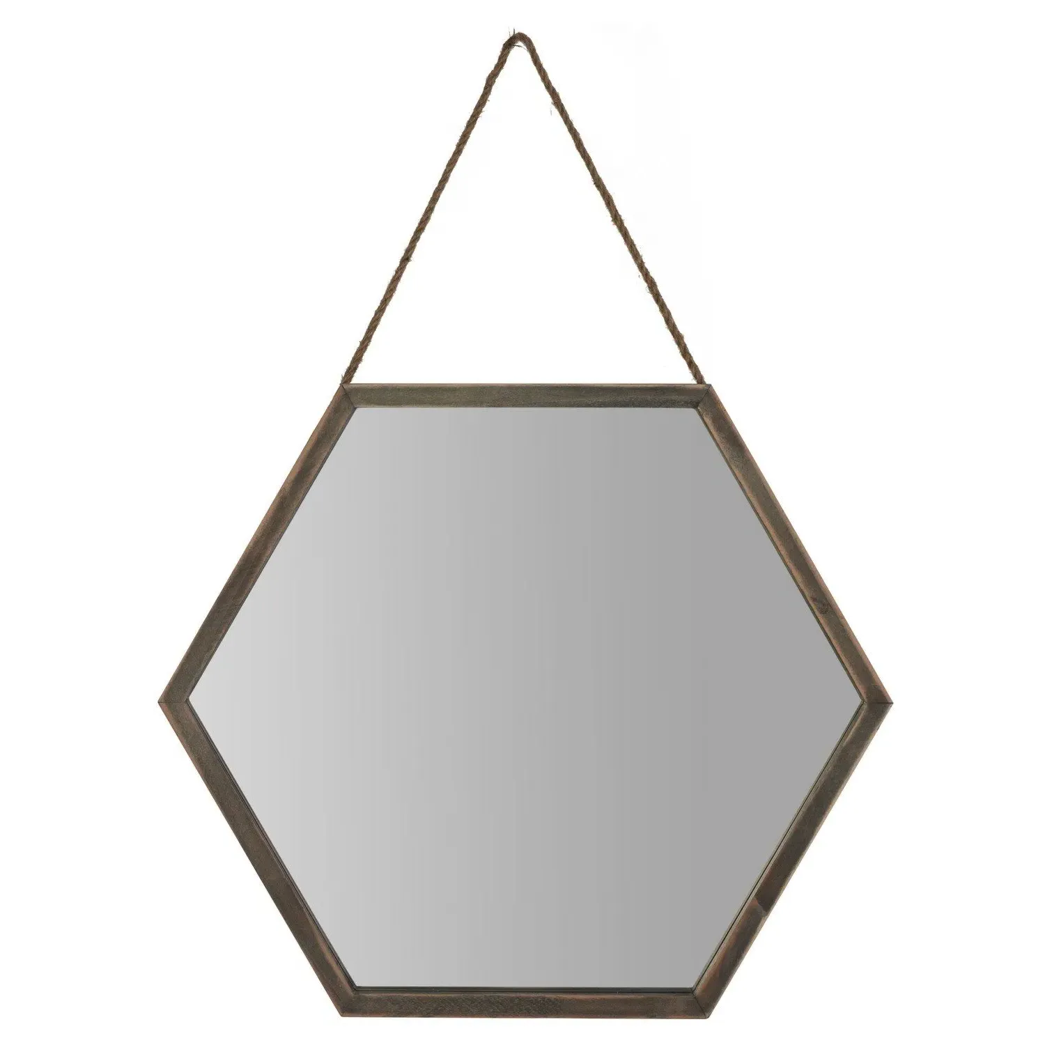 Hexagonal Framed Mirror - Natural image