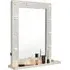 Hollywood Glam LED Wall Mirror with Shelf - White