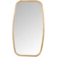 Huxley Curved Wall Mirror - Brown, Wood Effect