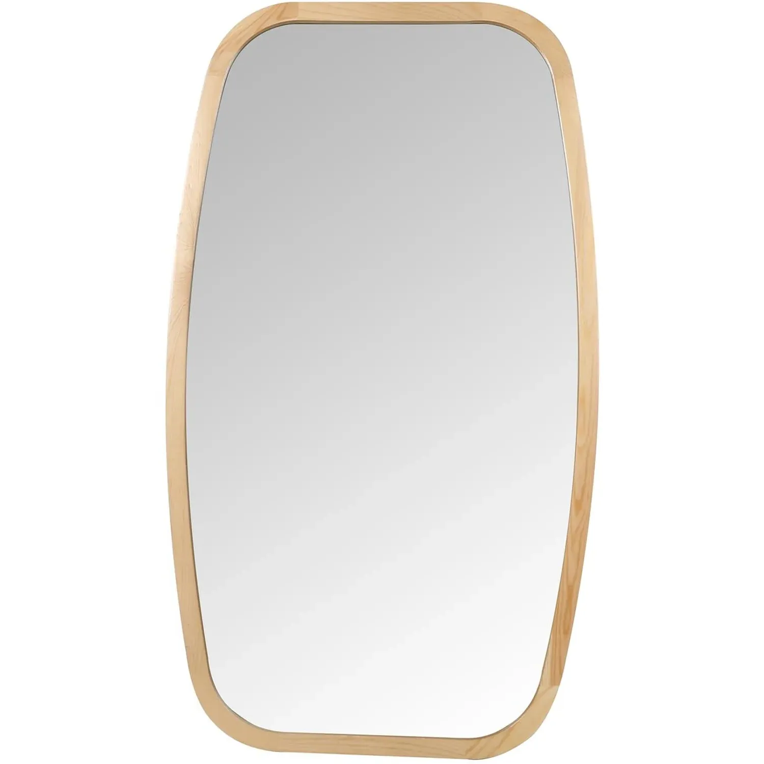 Huxley Curved Wall Mirror - Brown, Wood Effect image