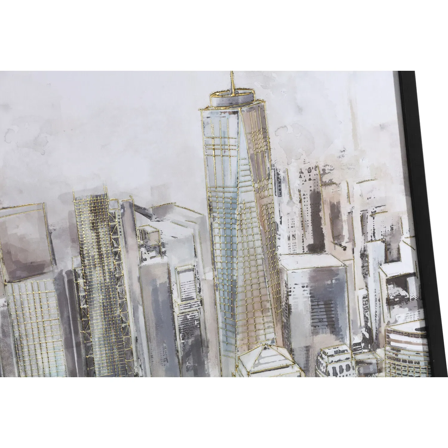 Illustrated City Framed Art - Neutral
