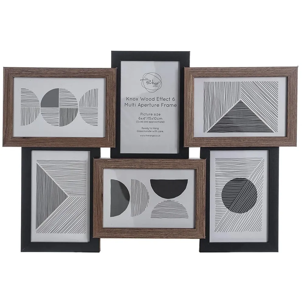 Knox Multi Aperture Photo Frame - Brown, Wood Effect image