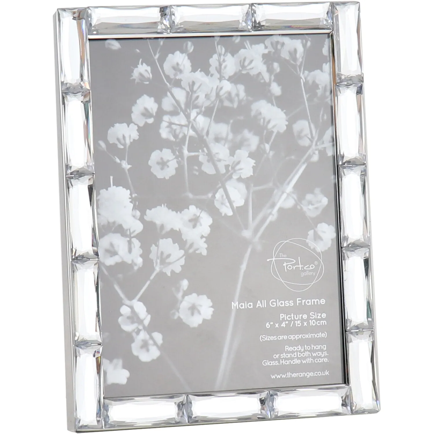 Maia All Glass Photo Frame 6x4 inch - Silver image