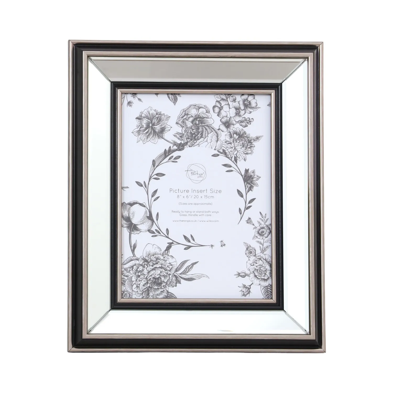 Mode Mirrored Photo Frame 8x6in - Silver