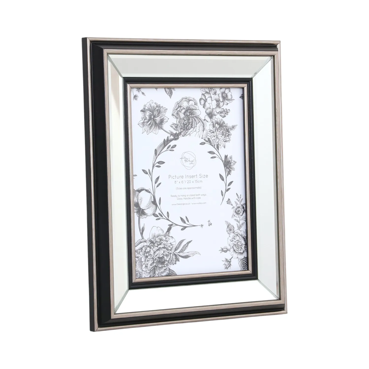 Mode Mirrored Photo Frame 8x6in - Silver