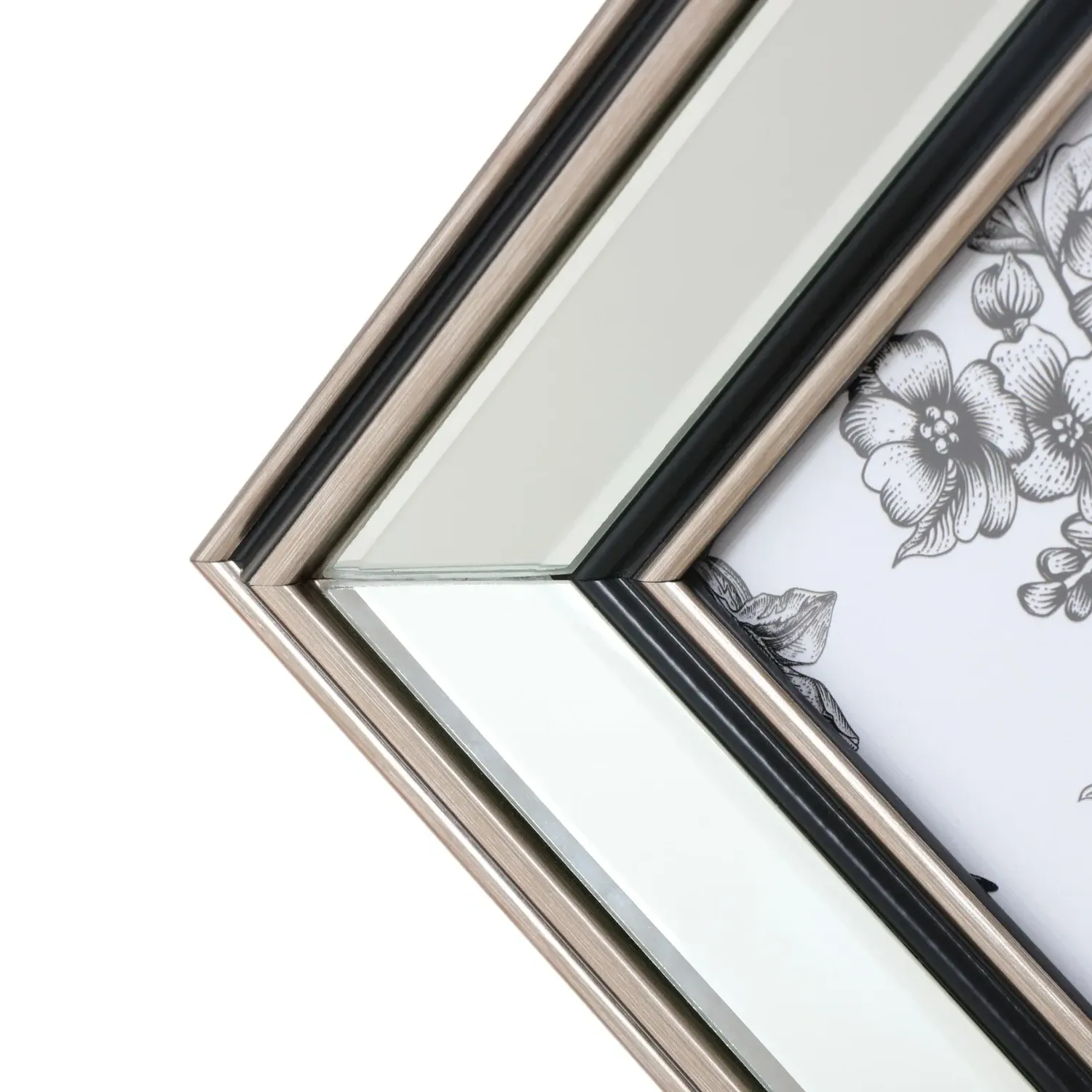 Mode Mirrored Photo Frame 8x6in - Silver