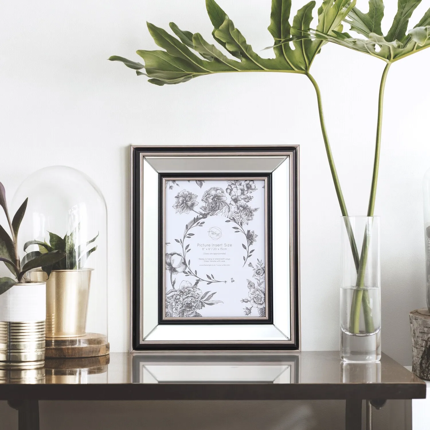 Mode Mirrored Photo Frame 8x6in - Silver image