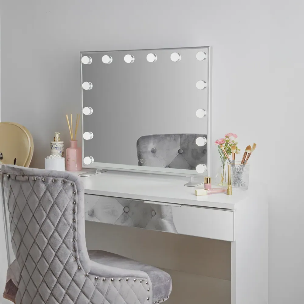 Monroe Bright Hollywood LED Vanity Mirror - Aluminium