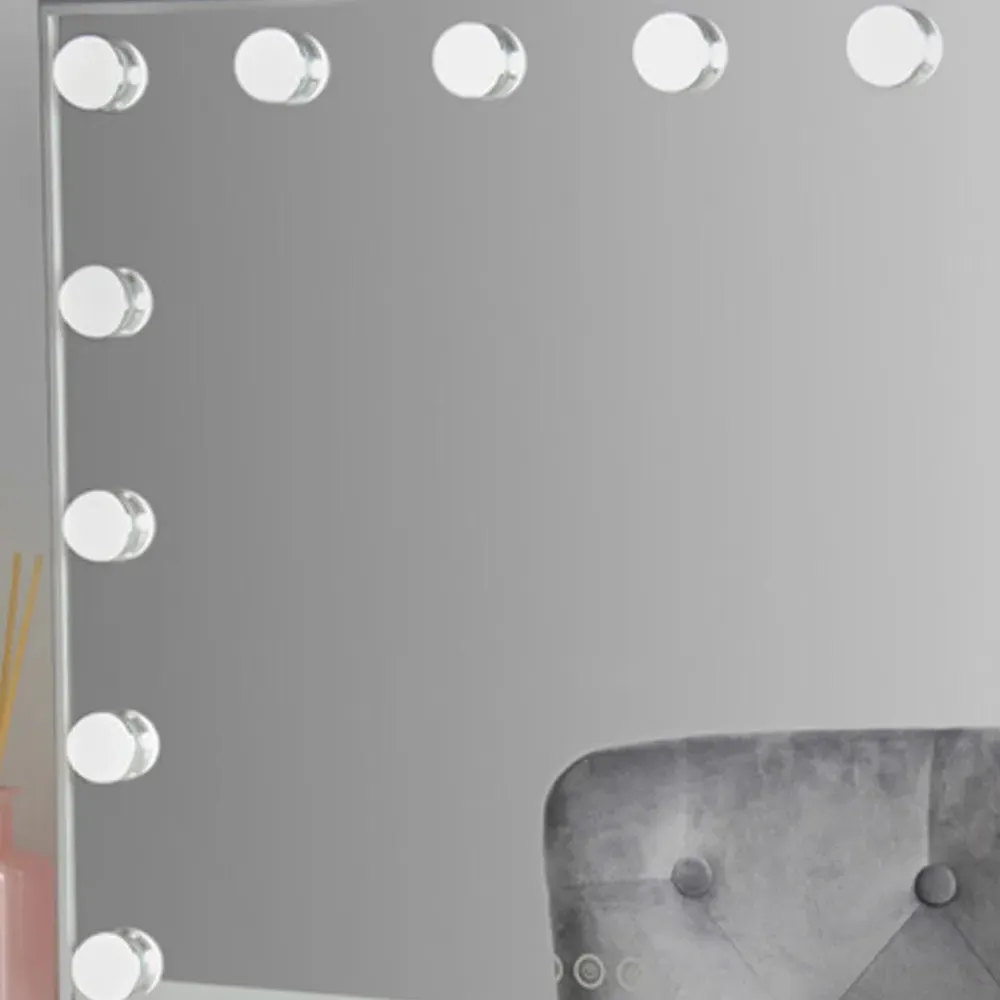 Monroe Bright Hollywood LED Vanity Mirror - Aluminium