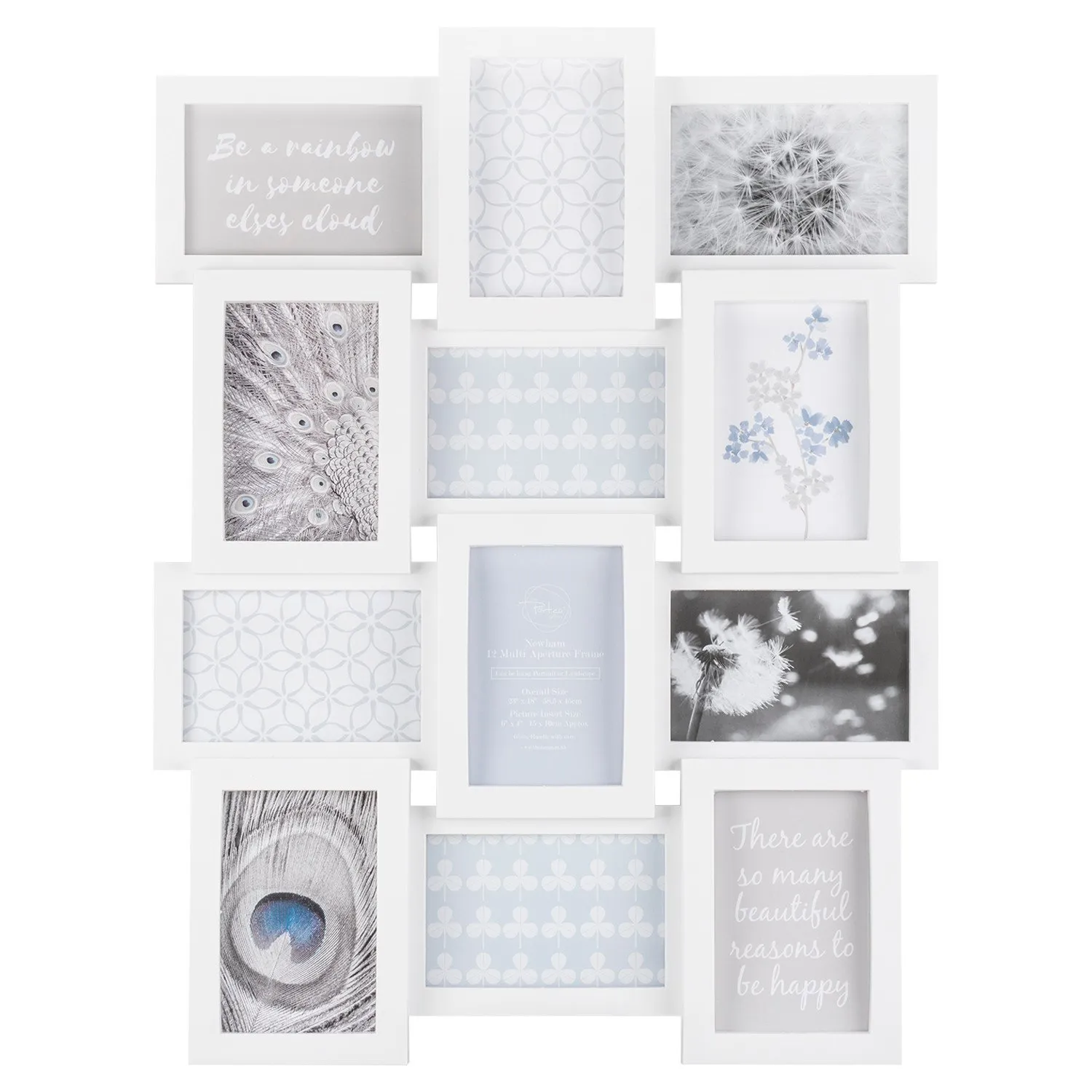 Newham 12 Multi Aperture Photo Frame - White image