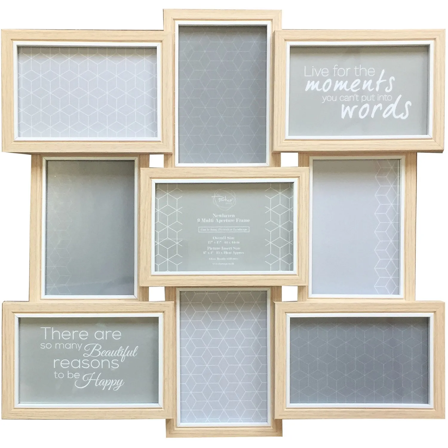 Newhaven Multi Aperture Photo Frame - Natural Wood image