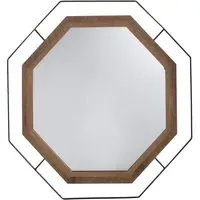 Octagon Wall Mirror - Wood, Metal