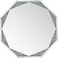 Octagonal LED Mirror with Crystal Effect - Silver, 100cm