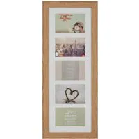 Oxford 5 Aperture Photo Frame - Brown, Wood Effect