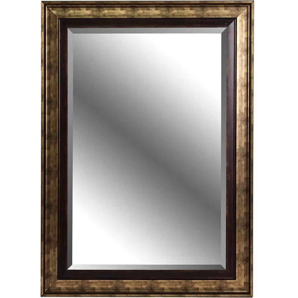 Rectangular Bevelled Mirror - Gold