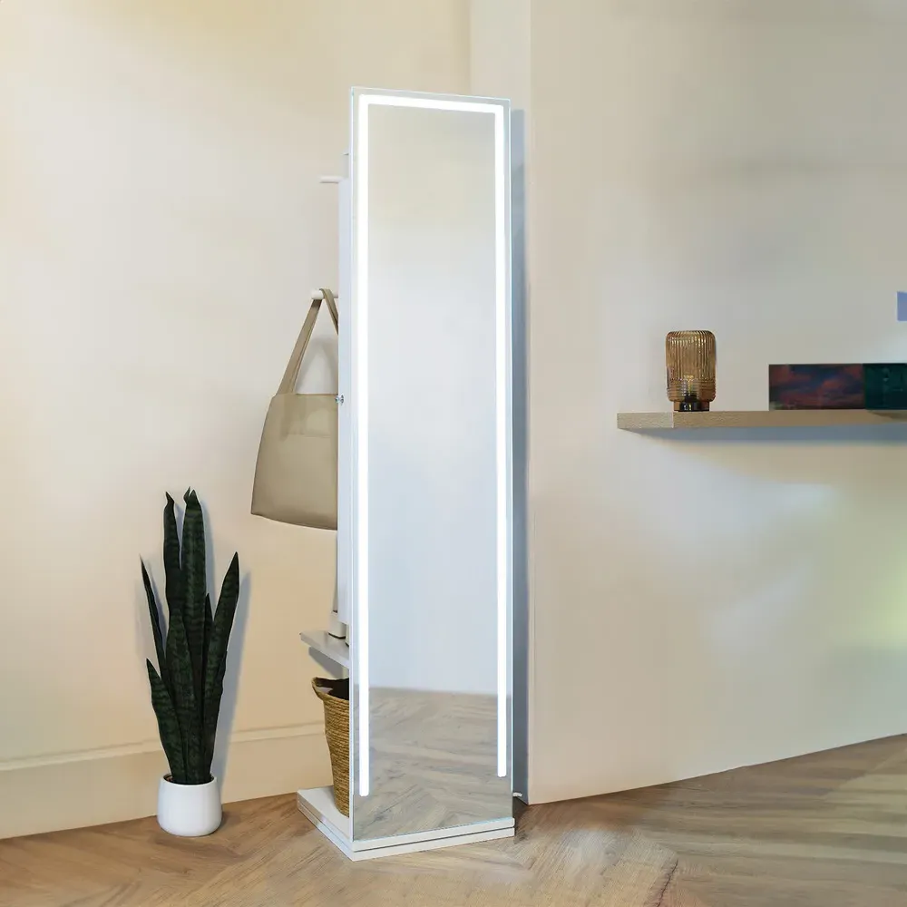 Rotating LED Compartment Mirror