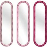 Round Beaded Mirrors Set of 3 - Pink