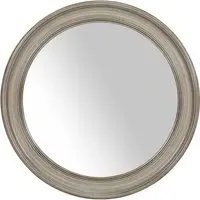 Round Bevelled Mirror - Washed Grey
