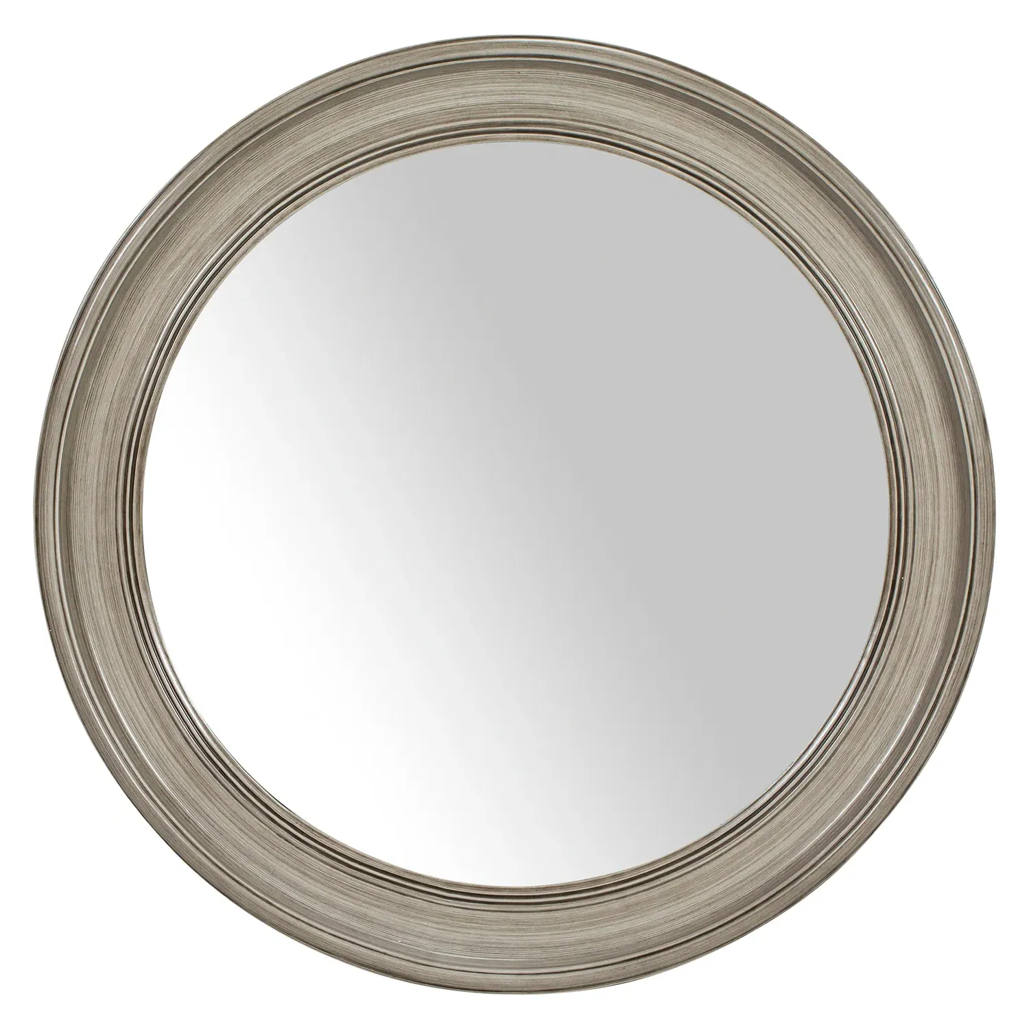 Round Bevelled Mirror - Washed Grey image