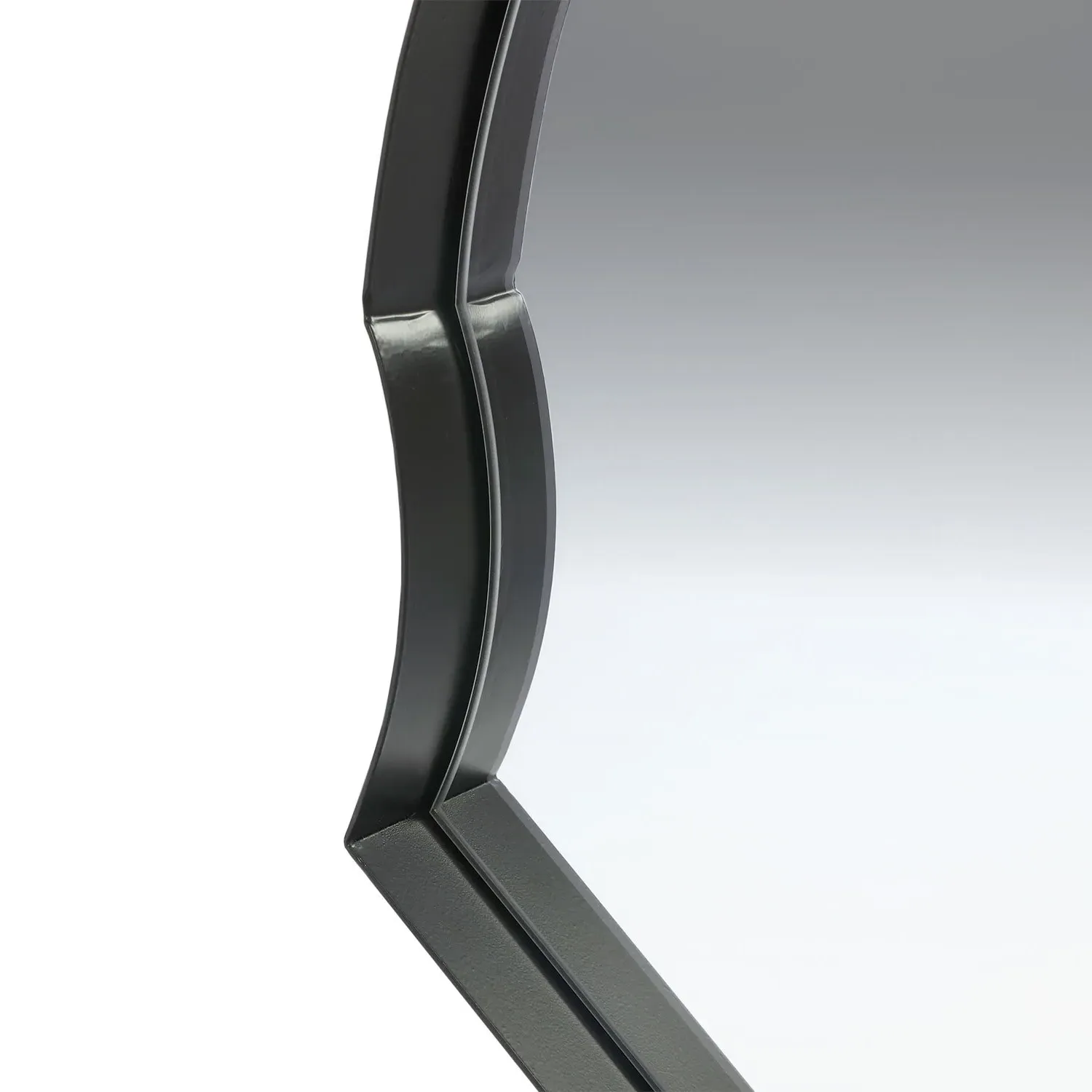 Scooped Arch Lean To Mirror - Black