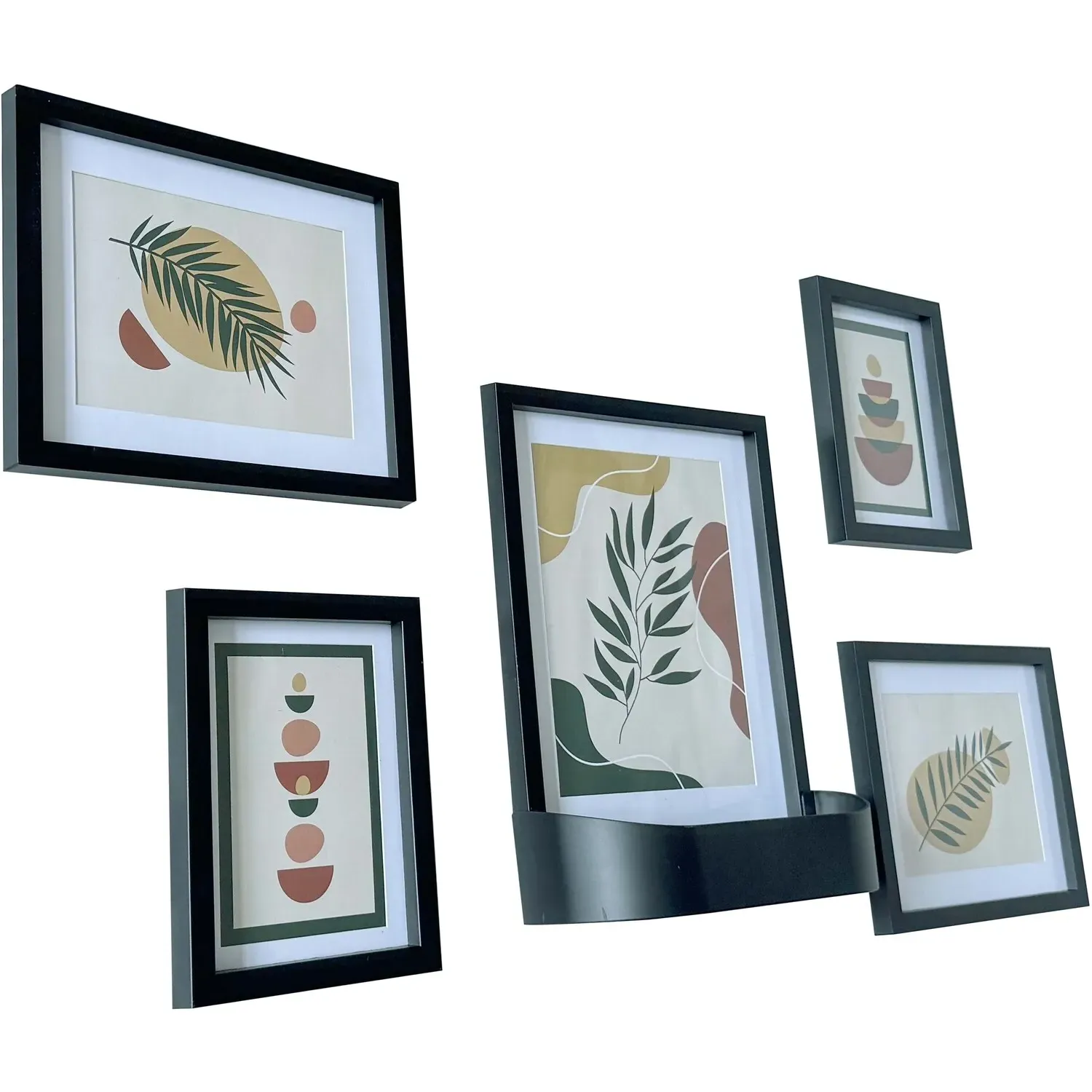 Set of 5 Frames with Shelf - Black