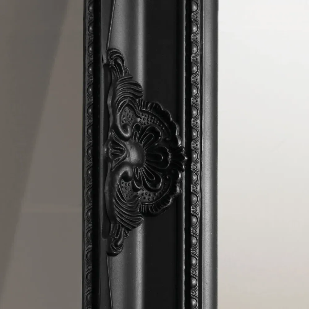 Sophia Ornate Lean To Mirror - Black, Wood