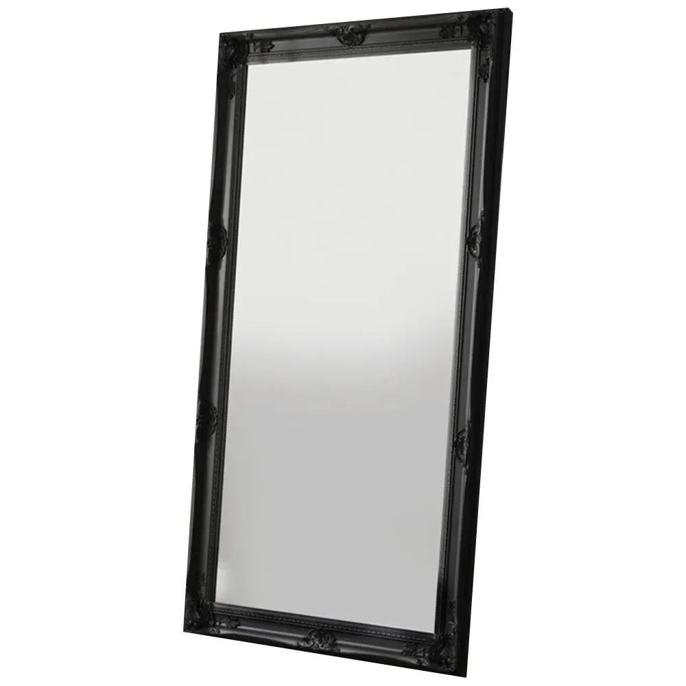 Sophia Ornate Lean To Mirror - Black, Wood