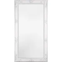 Sophia Ornate Lean To Mirror - White, Wood