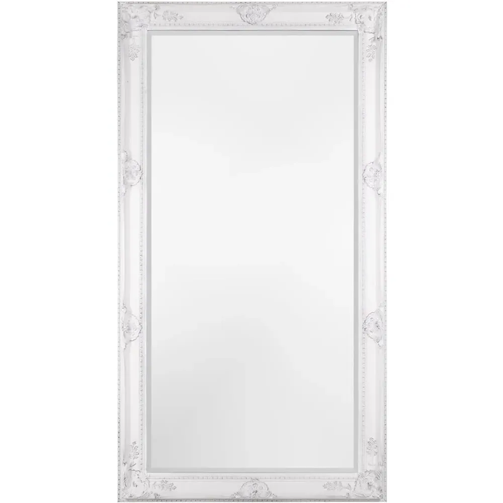 Sophia Ornate Lean To Mirror - White, Wood