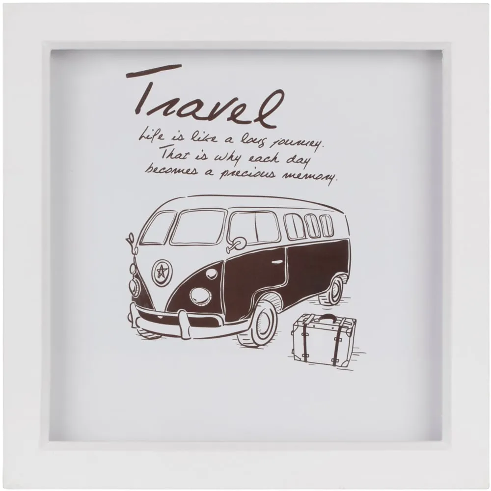 Square Deep Box Photo Frame - White