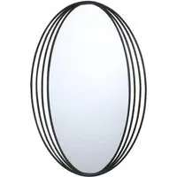Swirl Oval Mirror - Black