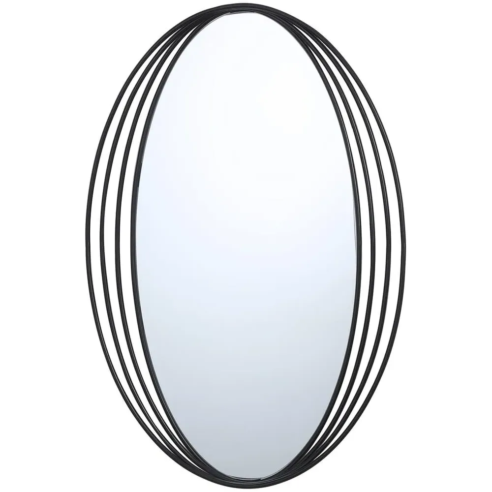 Swirl Oval Mirror - Black image
