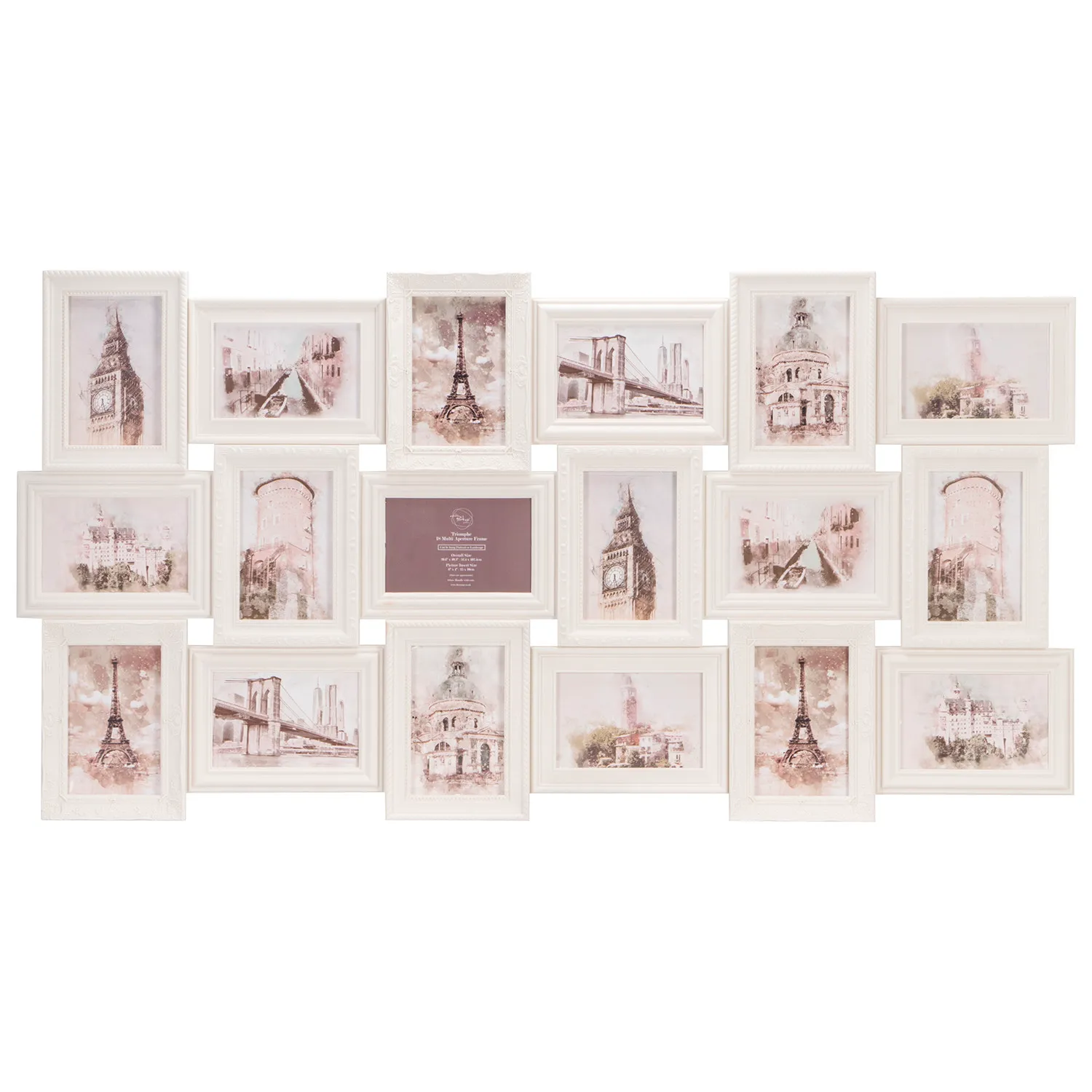 Triomphe 18 Multi Aperture Photo Frame - Cream