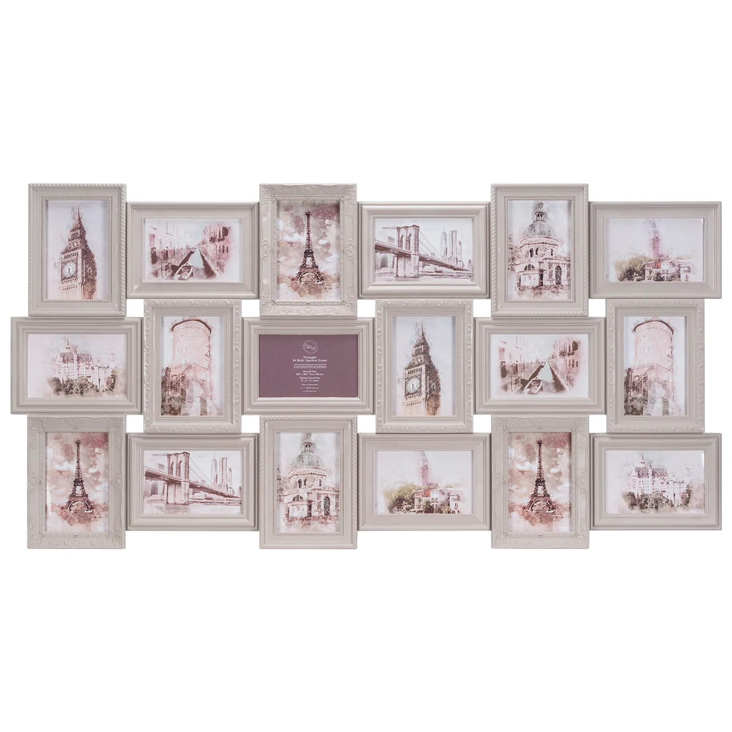 Triomphe 18 Multi Aperture Photo Frame - Cream image