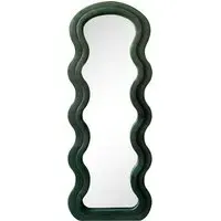 Wobble Frame Mirror - Emerald Green, Velvet Effect