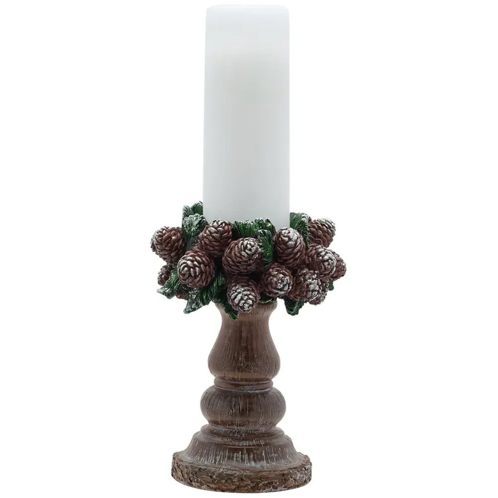 Cones Candle Stick - Brown, Ceramic