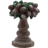 Cones Candle Stick - Brown, Ceramic