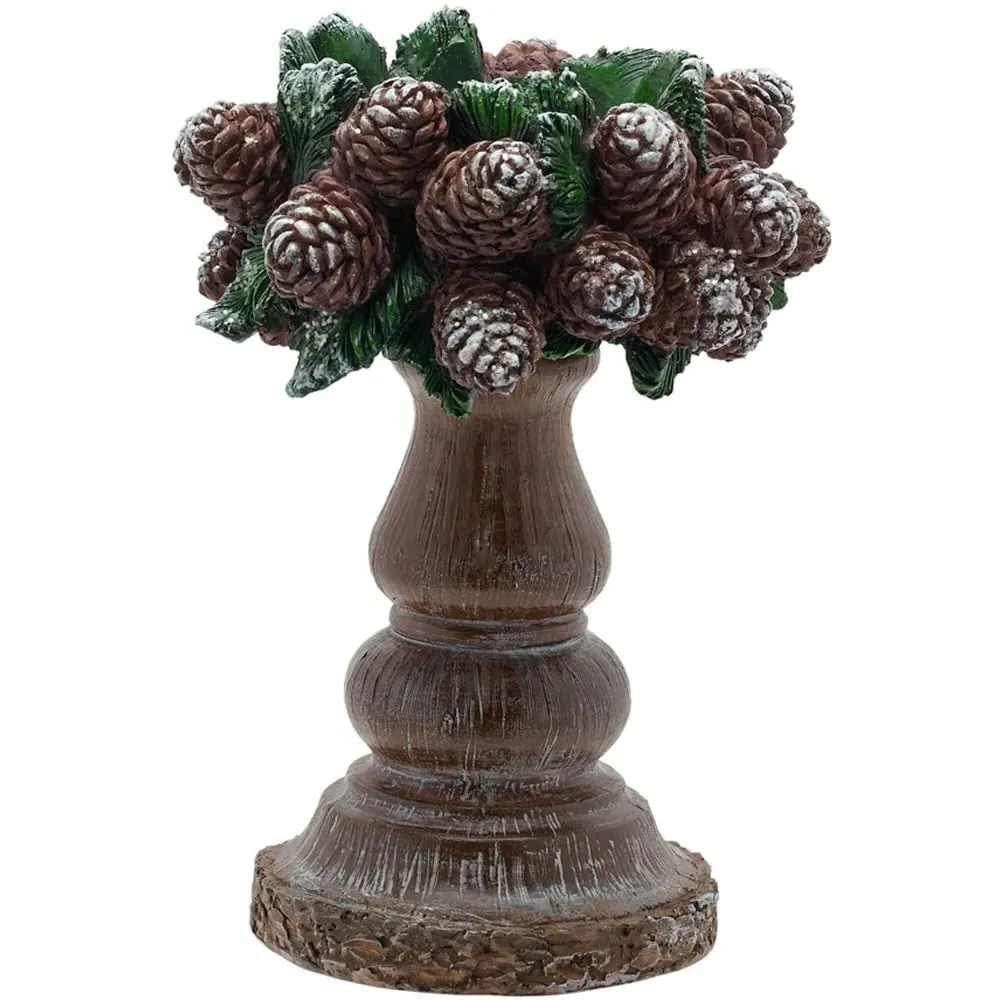 Cones Candle Stick - Brown, Ceramic