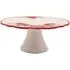 Regal Tidings Christmas Poinsettia Ceramic Cake Stand - White