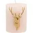 Small Blush Gold Stag Pillar Candle - Pink