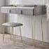 CARME Home 2 Drawer Dressing Table with Stool Set - Grey, Velvet