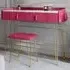 CARME Home 2 Drawer Dressing Table with Stool Set - Red, Velvet