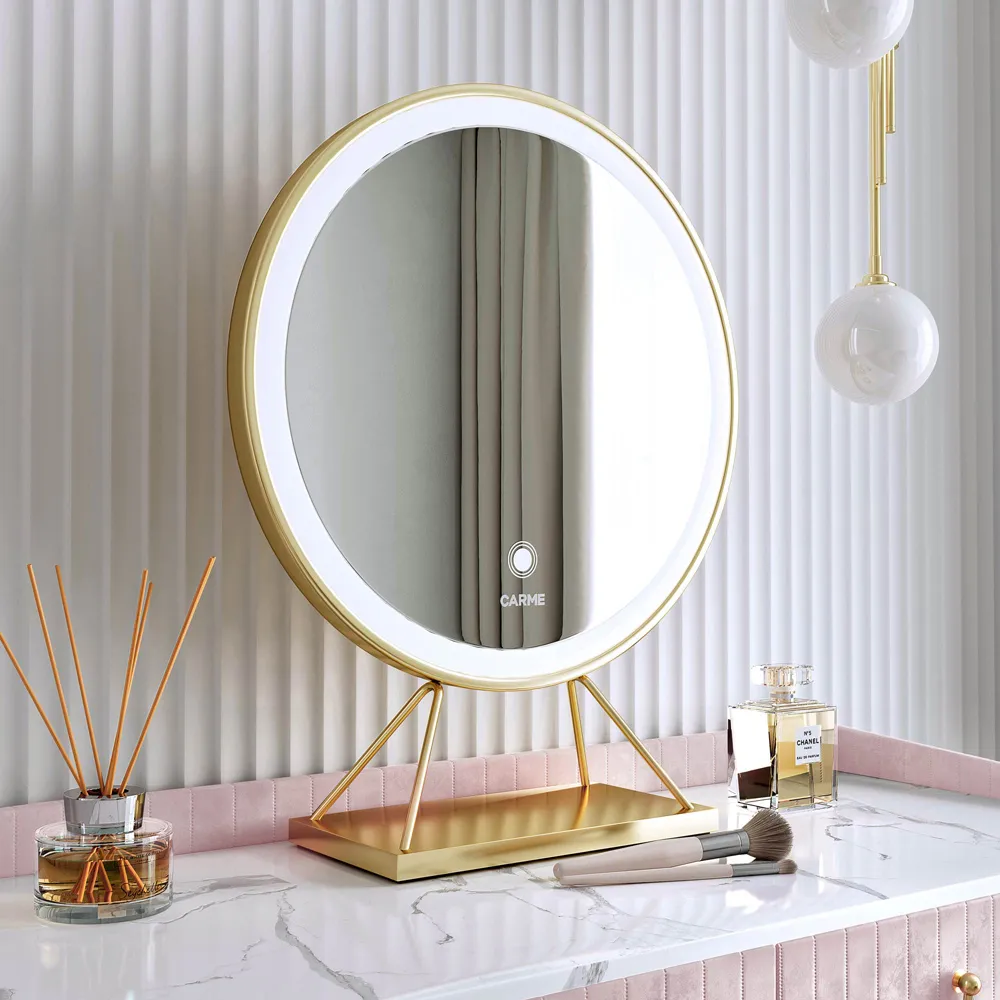 Tokyo Glow 2 Drawer Dressing Table Set with LED Mirror - Pink