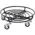 Round Garden Pot Stand with Wheels - Black, Metal