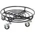 Round Garden Pot Stand with Wheels - Black, Metal